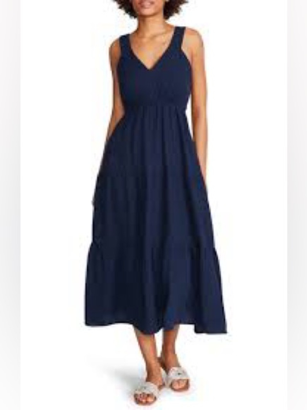 STEVE MADDEN Amira Tiered Cotton Midi Dress In Oilslick